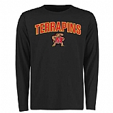 Maryland Terrapins Proud Mascot Long Sleeve WEM T-Shirt - Black,baseball caps,new era cap wholesale,wholesale hats